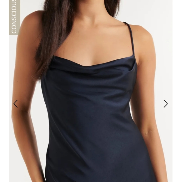 Worn once EverNew navy slip dress - Picture 3 of 9